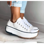 Baskets Femme Plateforme Lacets Semelle Épaisse Casual Légères Quotidien - Hiverline