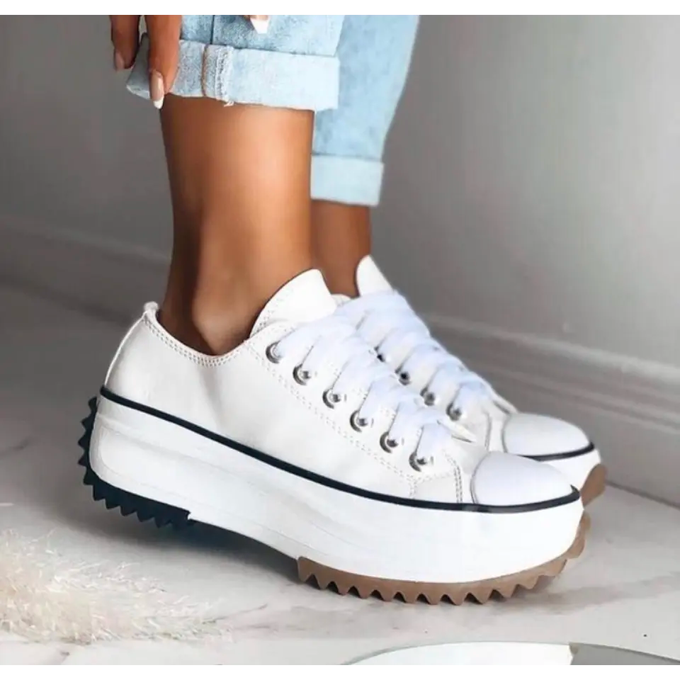 Baskets Femme Plateforme Lacets Semelle Épaisse Casual Légères Quotidien - Hiverline