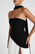 Robe Longue Élegante Sans Manches pour Femmes Ajustée Fendue Formelle Soirée Mariage Invité Sophistiquée – Mya