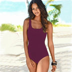 Maillot De Bain Une pièce Femme Boho Dos Croisé à Bretelles Ouvertes Dégradé Contour Plage Été