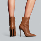 Bottes à Talon Aiguille Femme Bout Pointu Mi-Mollet Fermeture Éclair Soirée - Hiverline