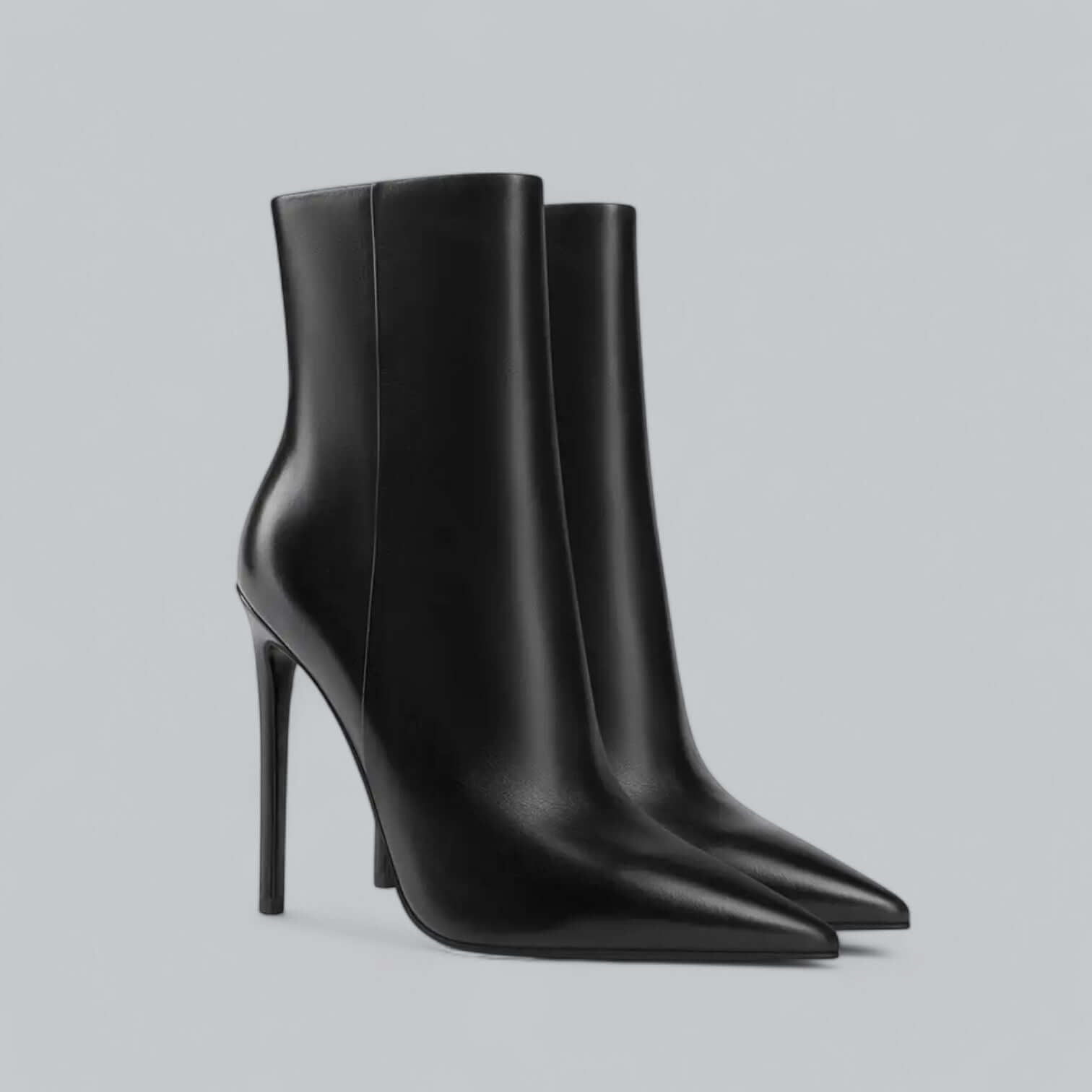 Bottes à Talon Aiguille Femme Bout Pointu Mi-Mollet Fermeture Éclair Soirée - Hiverline