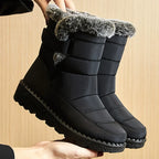 Bottes de Neige Femme Imperméables Fourrées Hiver Montantes Slip-On - Hiverline