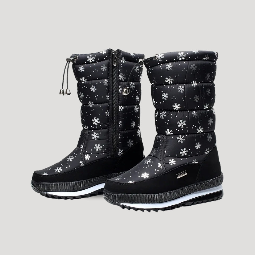 Bottes de Neige Femme Imperméables Isolées Mi-Mollet Hiver Outdoor - Hiverline