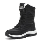 Bottes de Neige Femme Imperméables Lacets Fourrure Intérieure Mi-Mollet Hiver Randonnée - Hiverline