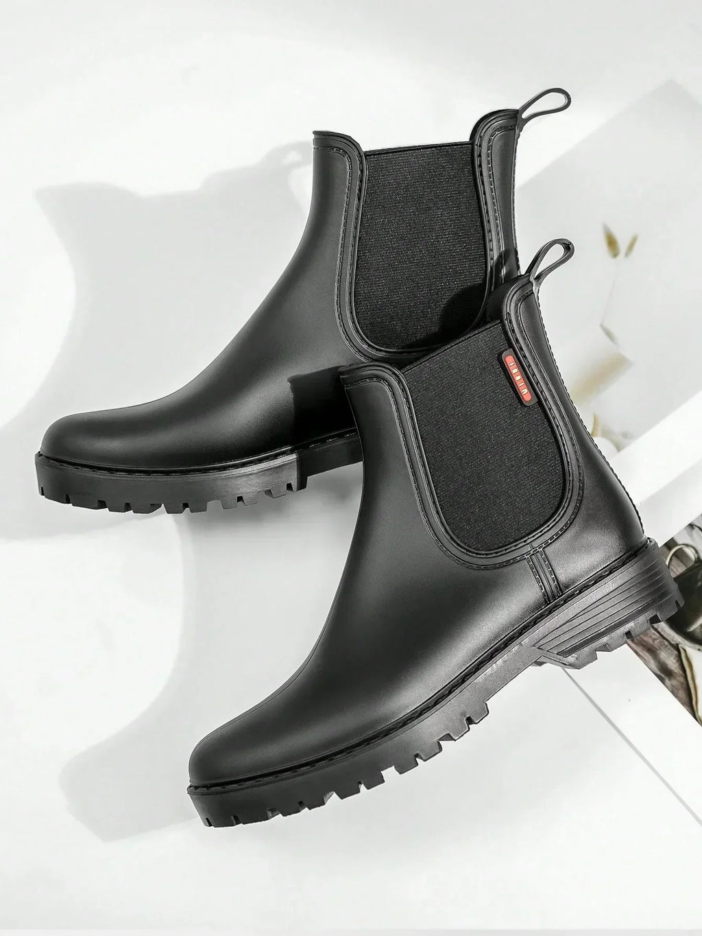Bottes de Pluie Chelsea Femme Imperméables Antidérapantes Caoutchouc Mat - Hiverline