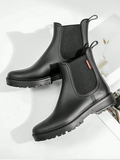 Bottes de Pluie Chelsea Femme Imperméables Antidérapantes Caoutchouc Mat - Hiverline