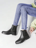 Bottes de Pluie Chelsea Femme Imperméables Antidérapantes Caoutchouc Mat - Hiverline