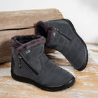 Bottes d'Hiver Femme Imperméables Fourrure Synthétique Fermeture Éclair Neige Froid - Hiverline