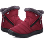 Bottes d'Hiver Femme Imperméables Fourrure Synthétique Fermeture Éclair Neige Froid - Hiverline