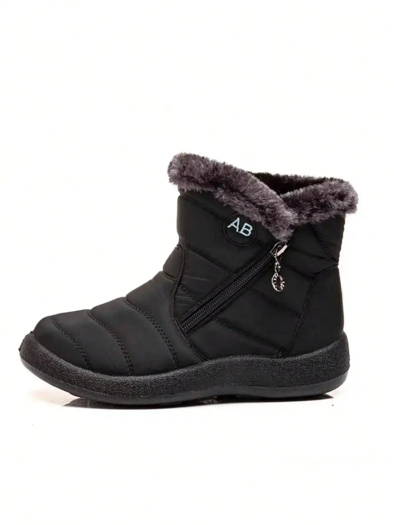 Bottes d'Hiver Femme Imperméables Fourrure Synthétique Fermeture Éclair Neige Froid - Hiverline