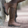 Bottes Équestres Hautes Femme Imperméables Cuir Pleine Fleur Toutes Saisons - Hiverline