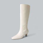Bottes Hautes Femme Jusqu'aux Genoux Talon Moyen Carré Bureau Automne Hiver - Hiverline