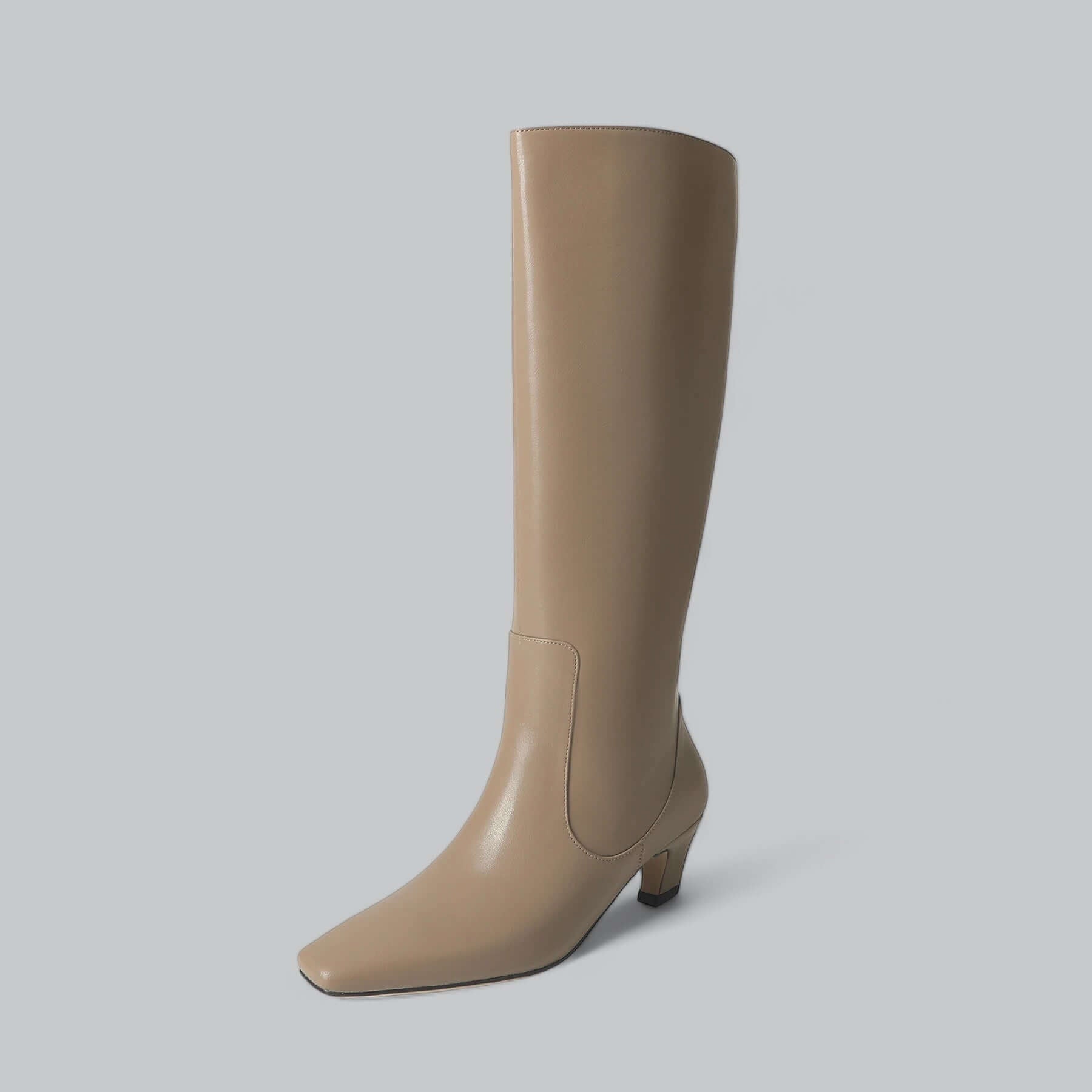 Bottes Hautes Femme Jusqu'aux Genoux Talon Moyen Carré Bureau Automne Hiver - Hiverline