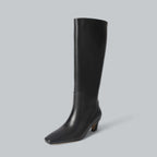 Bottes Hautes Femme Jusqu'aux Genoux Talon Moyen Carré Bureau Automne Hiver - Hiverline