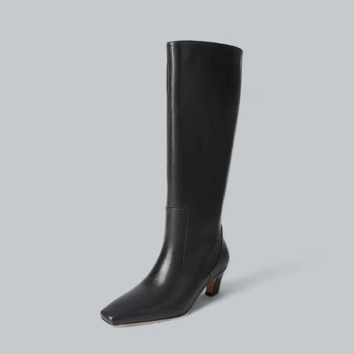 Bottes Hautes Femme Jusqu'aux Genoux Talon Moyen Carré Bureau Automne Hiver - Hiverline