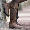 Bottes Imperméables Femme Hautes Équitation Hiver Cuir Lacets Boucle - Hiverline