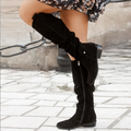Bottes Slouch Femme au-Dessus du Genou à Fermeture Éclair Latérale Talon Bloc Automne Hiver - Hiverline