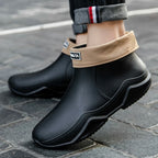 Bottine de Pluie Slip-On à Tige Courte et Semelle Épaisse - Hiverline