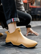 Bottine de Pluie Slip-On à Tige Courte et Semelle Épaisse - Hiverline