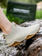 Bottine de Pluie Slip-On à Tige Courte et Semelle Épaisse - Hiverline