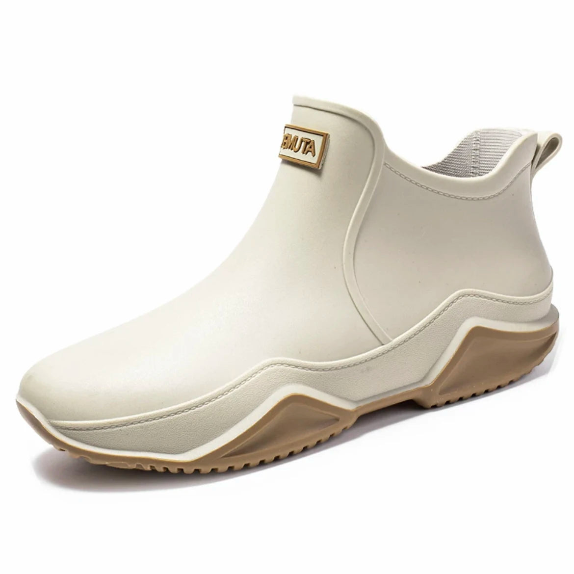 Bottine de Pluie Slip-On à Tige Courte et Semelle Épaisse - Hiverline