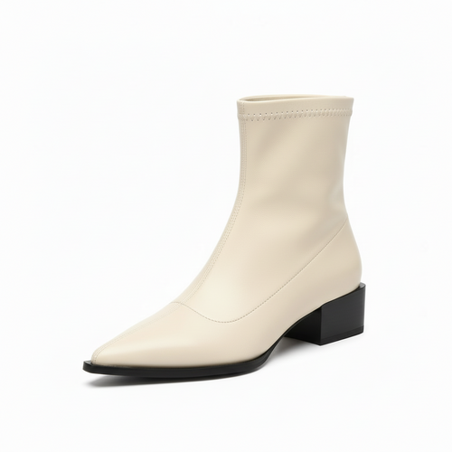 Bottine Femme Chaussette Bout Pointu Talon Carré - Hiverline