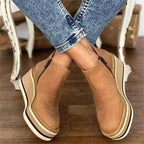 Bottines Femme Compensées Plateforme Rayée Fermeture Éclair - Hiverline