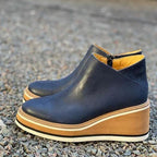 Bottines Femme Compensées Plateforme Rayée Fermeture Éclair - Hiverline