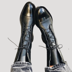 Bottines Femme en Cuir à Lacets Tige Mi-Haute Semelle Plate - Hiverline