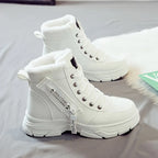 Bottines Femme Fourrées Hiver Plateforme Lacets Fermeture Éclair Mode Casual - Hiverline