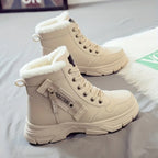 Bottines Femme Fourrées Hiver Plateforme Lacets Fermeture Éclair Mode Casual - Hiverline