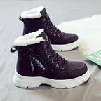 Bottines Femme Fourrées Hiver Plateforme Lacets Fermeture Éclair Mode Casual - Hiverline
