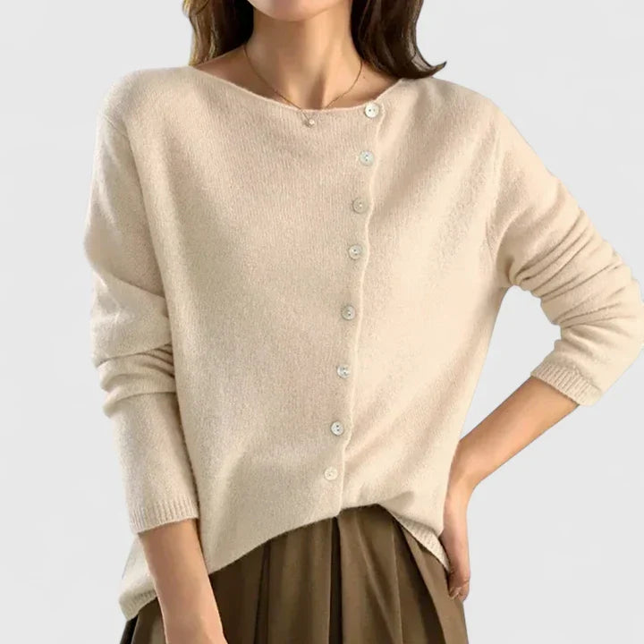Cardigan Femme Boutonné Col Chemise Manches Longues Casual Hiver - Hiverline