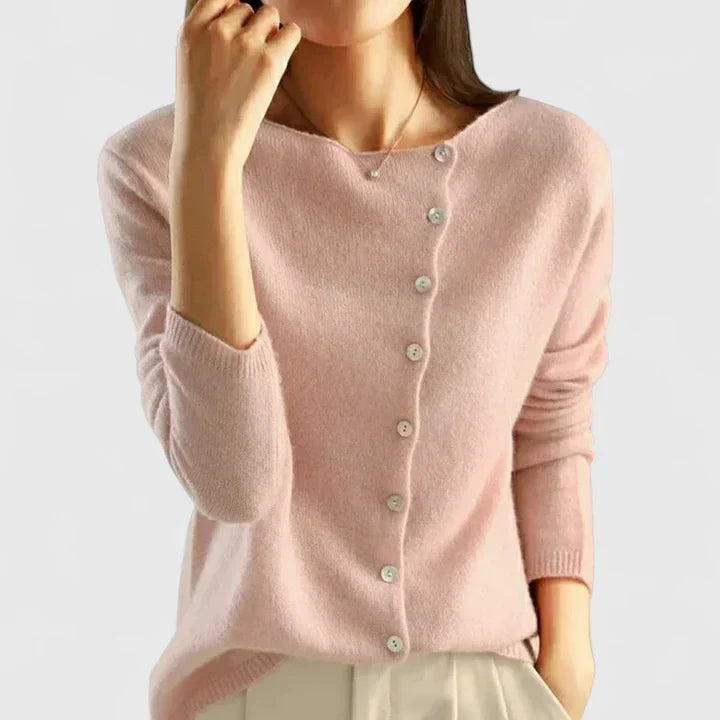 Cardigan Femme Boutonné Col Chemise Manches Longues Casual Hiver - Hiverline