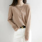 Cardigan Femme Col Rond Boutonné Tricoté Casual Automne Hiver - Hiverline