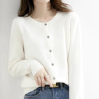 Cardigan Femme Col Rond Boutonné Tricoté Casual Automne Hiver - Hiverline