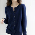 Cardigan Femme Col Rond Boutonné Tricoté Casual Automne Hiver - Hiverline