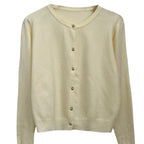 Cardigan Femme Col Rond Boutons Dorés Manches Longues Style Coréen Casual - Hiverline