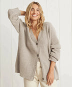 Cardigan Femme Col V Oversize Tricot Épais Casual Hiver - Hiverline