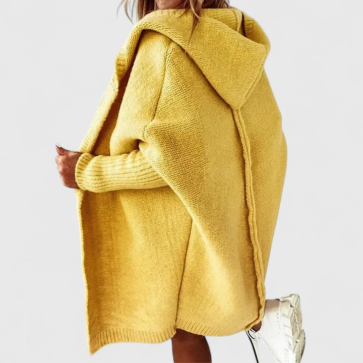 Cardigan Femme Oversize à Capuche Long Tricot Casual Hiver - Hiverline