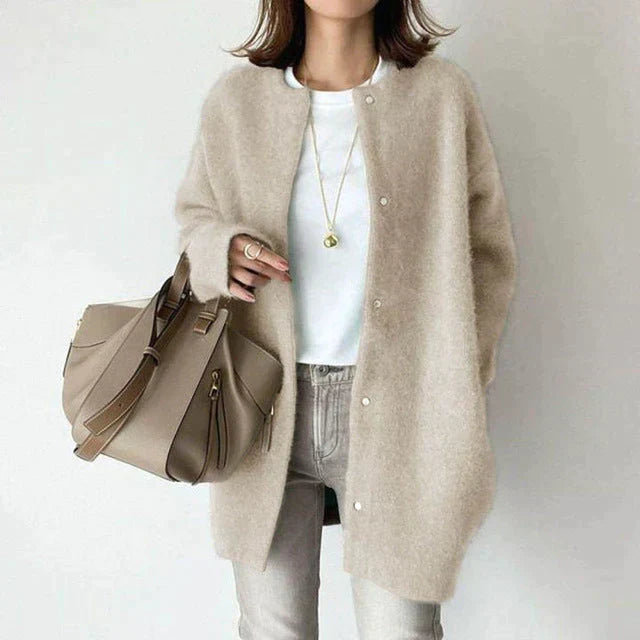 Cardigan Femme Oversize Tricoté Coupe Ample Style Casual Automne Hiver - Hiverline
