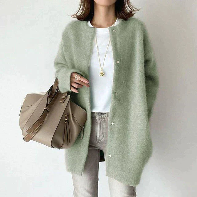 Cardigan Femme Oversize Tricoté Coupe Ample Style Casual Automne Hiver - Hiverline