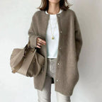 Cardigan Femme Oversize Tricoté Coupe Ample Style Casual Automne Hiver - Hiverline