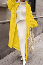 Cardigan Long Oversize Femme Tricot Épais Mailles Ouvertes Automne Hiver - Hiverline