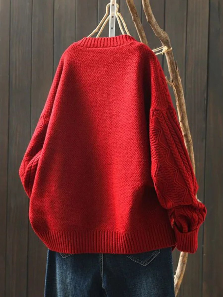 Cardigan Oversize Femme Tricot Grosses Mailles Boutons Automne Hiver - Hiverline