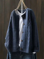 Cardigan Oversize Femme Tricot Grosses Mailles Boutons Automne Hiver - Hiverline