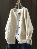 Cardigan Oversize Femme Tricot Grosses Mailles Boutons Automne Hiver - Hiverline