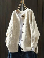 Cardigan Oversize Femme Tricot Grosses Mailles Boutons Automne Hiver - Hiverline