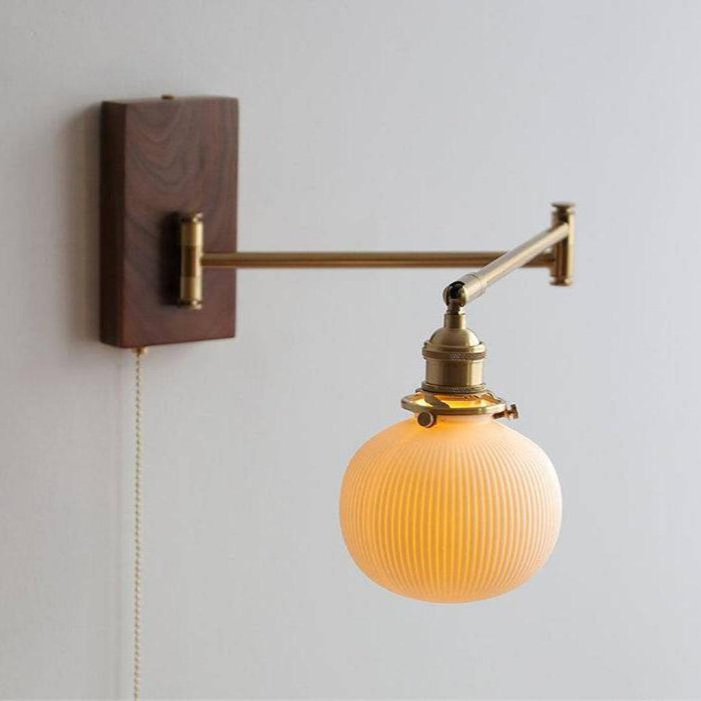 Ceramic Wall Sconce with Wooden Stand | Scandinavian Style